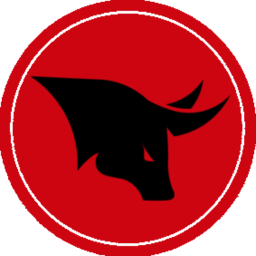 Black bull on red circle